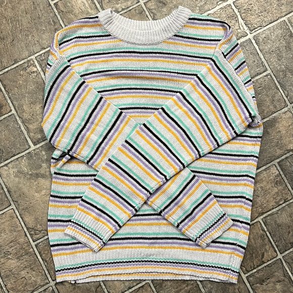 Lavender Striped Knit Sweater - Picture 3 of 6